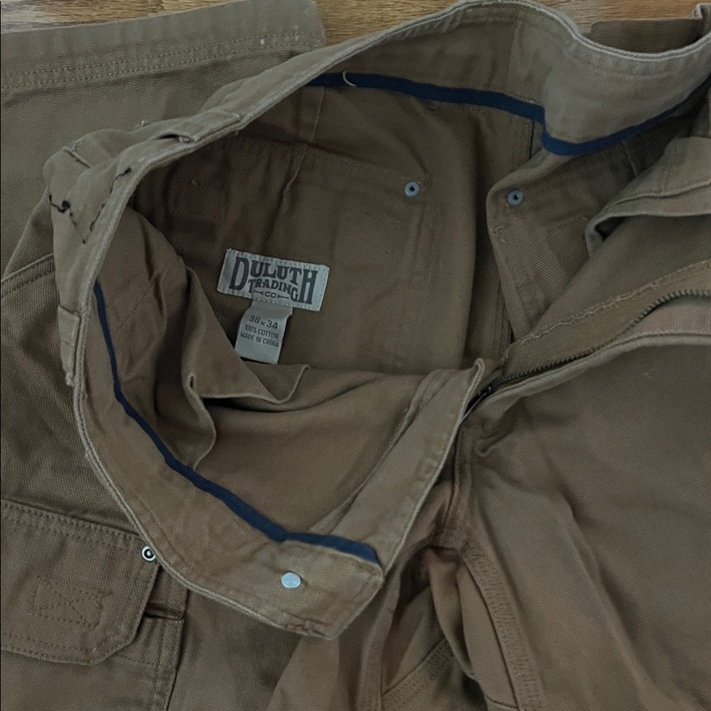 Duluth Trading  Co Brown Canvas Cargo Pants 38/34